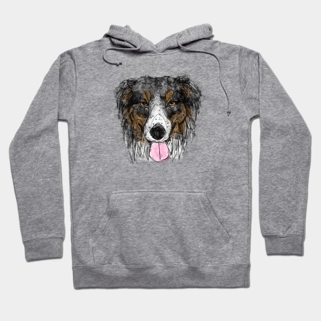 Black Tri Aussie Hoodie by InkedinRed